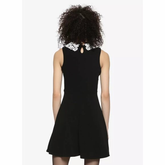 HT Midnight Hour Black Lace Collar Dress  L - Picture 4 of 5